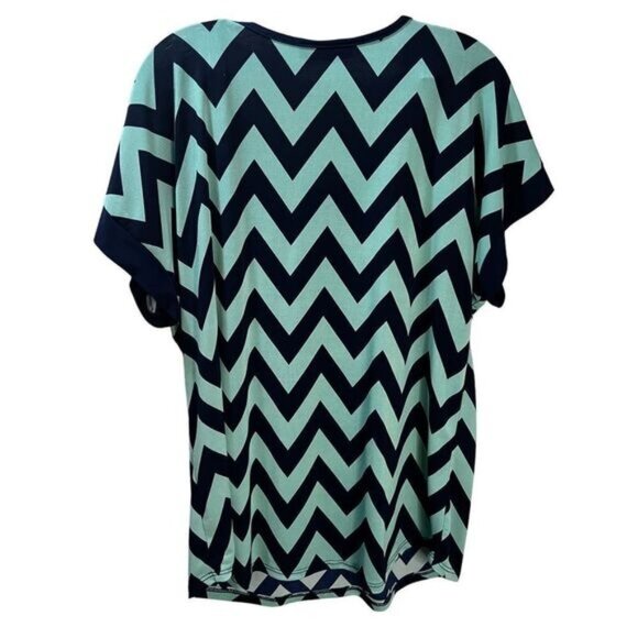 Carol Rose Chevron Print Top‎ Size 1X NWOT - Picture 3 of 6